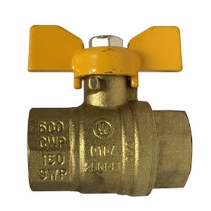3/4 in. 600 WOG Full Port, Butterfly Handle Ball Valve, Forged Brass
