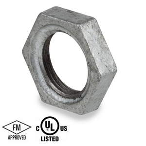 2 in. NPSL Threaded - Lock Nut - 150# Malleable Iron Galvanized Pipe Fitting - UL/FM