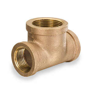 3/4 in. x 1 in. Bull Head Threaded NPT Tees, 125 PSI, Lead Free Brass Pipe Fitting