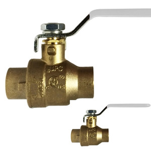 2 in. 600 PSI WOG, Lead Free Brass Ball Valve, Full Port, SWT x SWT, CSA