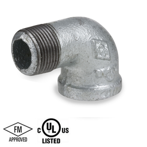 1-1/2 in. NPT Threaded - 90 Degree Street Elbow - 150# Malleable Iron Galvanized Pipe Fitting - UL/FM