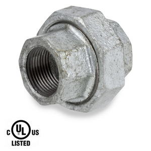 1-1/4 in. NPT Threaded - Union - 300# Malleable Iron Galvanized Pipe Fitting - UL Listed