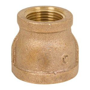1-1/2 in. x 3/4 in. Threaded NPT Reducing Coupling, 125 PSI, Lead Free Brass Pipe Fitting