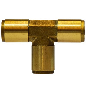 1/8 in. Tube OD, Push-In Union Tee, Brass Push to Connect Fittings