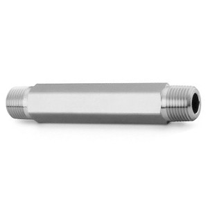 1/2 in. x 3 in. NPT Threaded - Long Hex Nipple - 316 Stainless Steel High Pressure Instrumentation Fitting (PSIG=7,500)