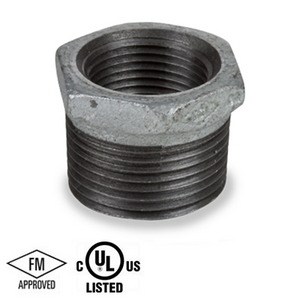 3/4 in. x 1/8 in. NPT Threaded - Hex Bushing - 150# Malleable Iron Galvanized Pipe Fitting - UL/FM