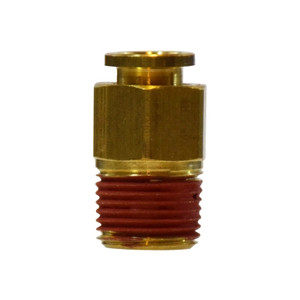 1/2 in. Tube OD x 1/2 in. Male NPTF Thread, Push-In Male Connector, Brass Push-to-Connect Tube Fitting