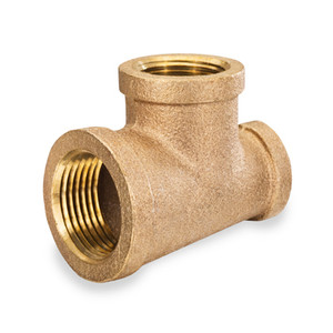 3 in. x 1-1/2 in. Threaded NPT Reducing Tees, 125 PSI, Lead Free Brass Pipe Fitting