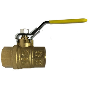 1 in. 600 WOG Full Port Ball Valve, Forged Brass, Locking Handle