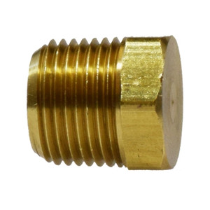 3/8 in. Cored Hex Head Plug, (MIP) NPTF Threads, 1200 PSI Max, Brass, Pipe Fitting