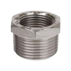 1/2 in. Male x 1/4 in. Female - NPT Threaded - Hex Bushing - 304/304L Stainless Steel - Class 3000# Forged Pipe Fitting