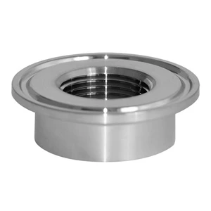 2-1/2 in. Tube OD x 3/4 in. Tapped FNPT - 23BMP Thermometer Cap - 304 Stainless Steel Sanitary Clamp Fitting