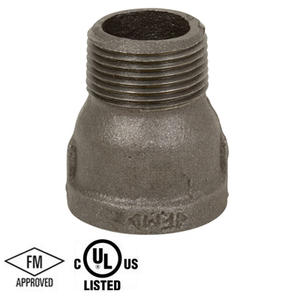 1 in. Black Pipe Fitting 150# Malleable Iron Threaded Extension Piece, UL/FM