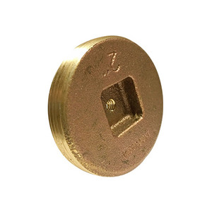 6 in. Countersunk Square Head Cleanout Plug with 1/4-20 Tap, Southern Code, Cast Brass Pipe Fitting