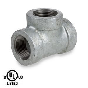 1-1/4 in. NPT Threaded - Tee - 300# Malleable Iron Galvanized Pipe Fitting - UL Listed