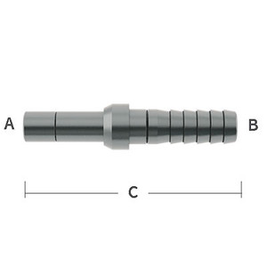 3/8 in. Tube x 3/8 in. Hose Barb - Quick Disconnect Adapter - - 303 Stainless Steel - Low Pressure Beverage System Fitting