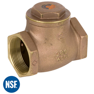 1 in. Female NPT Threaded - 200 WOG/125 WSP - Lead Free Cast Brass Swing Check Valve