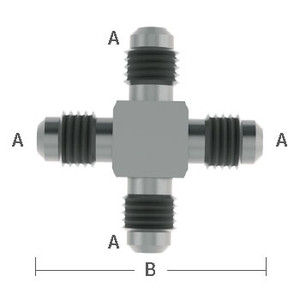 1/4 in. (7/16-20) Male Flare Cross Adapter Stainless Steel Beverage Fitting