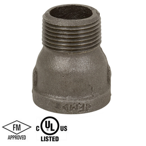1-1/4 in. Black Pipe Fitting 150# Malleable Iron Threaded Extension Piece, UL/FM