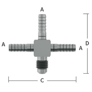 3/8 in. Hose Barb x 3/8 in. Male Flare Cross Adapter Stainless Steel Beverage Fitting