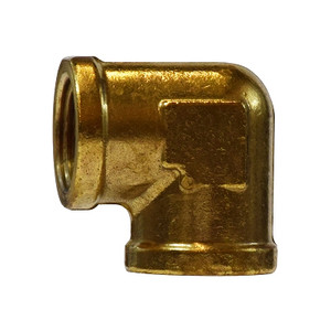 3/8 In. x 1/4 In. 90 Degree Female Elbow, FIP x FIP, Up to 1000 PSI, Forged Brass, NPTF Threads, Brass Pipe Fitting