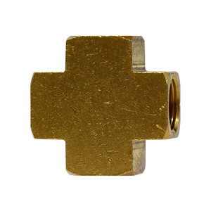 1/2 in. Female Cross, NPTF Threads, Up to 1200 PSI, Brass, Pipe Fitting