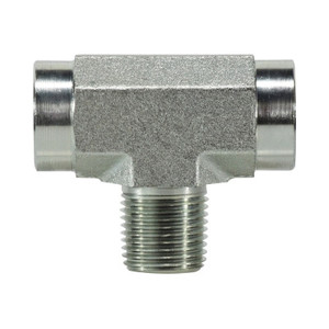 3/8 in. x 3/8 in. Male Branch Pipe Tee Steel Pipe Fitting & Hydraulic Adapter