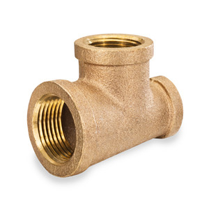 1 in. x 3/4 in. x 1 in. NPT Threaded Reducing Tee - 125# Lead Free Brass Pipe Fitting (On Run)