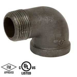 2 in. Black Pipe Fitting 150# Malleable Iron Threaded 90 Degree Street Elbow, UL/FM