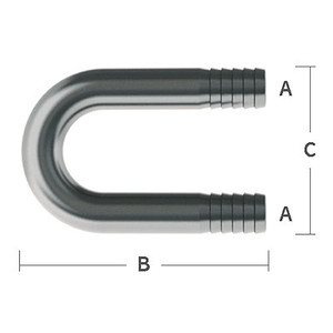 3/8 in. Barb x 2.84 in. OAL, U-Bend Stainless Steel Beverage Fitting