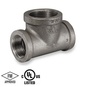 3/4 in. x 3/4 in. x 1 in. Black Pipe Fitting 150# Malleable Iron Threaded Bull Head Tee, UL/FM