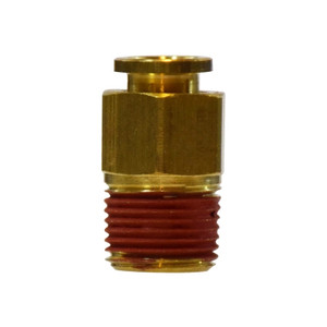 3/8 in. Tube OD x 3/8 in. Male NPTF Thread, Push-In Male Connector, Brass Push-to-Connect Tube Fitting