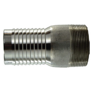 4 in. King Combination Nipple (KC), Thread x Hose Barb, 316 Stainless Steel