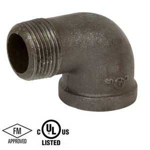 1/4 in. Black Pipe Fitting 150# Malleable Iron Threaded 90 Degree Street Elbow, UL/FM