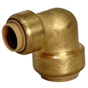 1 in. x 3/4 in. Reducing Elbow QuickBite (TM) Push-to-Connect/Press On Fitting, Lead Free Brass (Disconnect Tool Included)