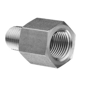 1/8 in. Male x 1/4 in. Female - NPT Threaded - Reducing Adapter - 316 Stainless Steel High Pressure Instrumentation Pipe Fitting (PSIG=6,300)