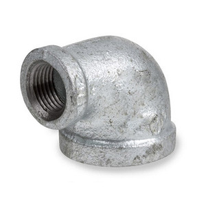 2 in. x 1-1/4 in. NPT Threaded - 90 Degree Reducing Elbow - 150# Galvanized Malleable Iron Pipe Fitting - UL/FM