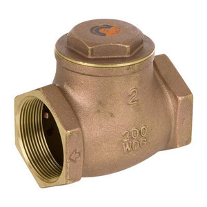 2 in. NPT Threaded - Cast Brass 200 WOG / 125 WSP Threaded Swing Check Valve