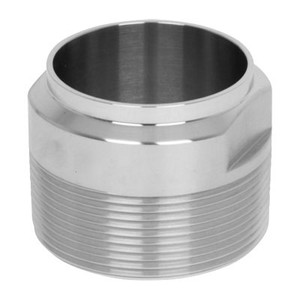 2 in. Unpolished Male NPT x Weld End Adapter (19WB-UNPOL) 304 Stainless Steel Tube OD Fitting