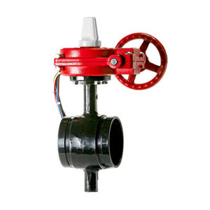 4 in. Ductile Iron Grooved Butterfly Valve, Normally Closed BFV w/ Tamper Switch 175PSI UL/FM Approved - Supervised Closed