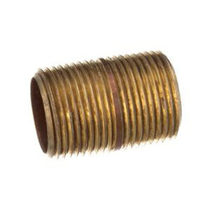 3/4 in. CLOSE - NPT Threaded Schedule 40 Seamless Lead Free (LF) Brass Pipe Nipple (1-3/8" OAL)