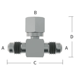 1/4 in. Male Flare x 1/4 in. Female Flare Tee Adapter Stainless Steel Beverage Fitting