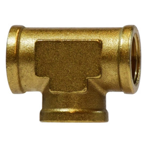 3/4 in. x 3/4 in. x 1/2 in. Reducing Forged Tees, Female, NPT x NPT x NPT, Up to 1000 PSI, Brass, Pipe Fittings