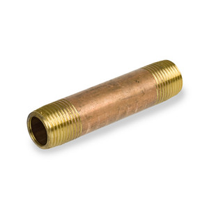 1/8 in. x 3 in. NPT Threaded - Schedule 40 Seamless Lead Free (LF) Brass Pipe Nipple