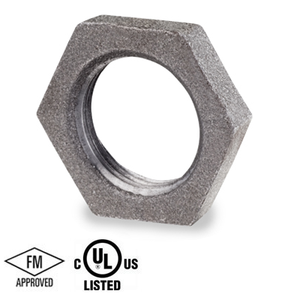 1-1/2 in. Black Pipe Fitting 150# Malleable Iron Threaded Lock Nut, UL/FM
