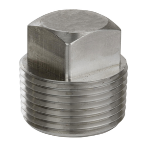 1-1/2 in. Threaded NPT Square Head Plug 304/304L 3000LB Stainless Steel Pipe Fitting