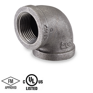 1/8 in. Black Pipe Fitting 150# Malleable Iron Threaded 90 Degree Elbow, UL/FM