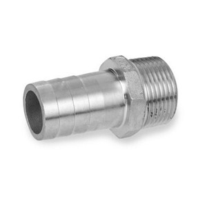 1-1/4 in. Hose Barb x NPT Threaded - 150# 304 Stainless Steel King Hose Nipple