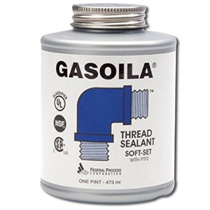 1/2 Pint Gasoila Soft Set PTFE Thread Sealant with Brush, Non Toxic, NSF, CSA, UL/FM Approved 1/2 Pint Gasoila Soft Set PTFE Thread Sealant with Brush, Non Toxic, NSF, CSA, UL/FM Approved