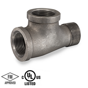 2 in. Black Pipe Fitting 150# Malleable Iron Threaded Service Tee, UL/FM